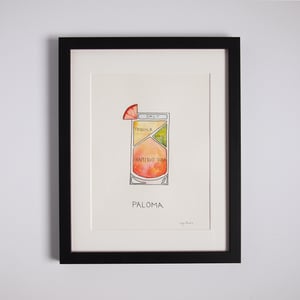 Image of Original Paloma Cocktail diagram Watercolor - Framed
