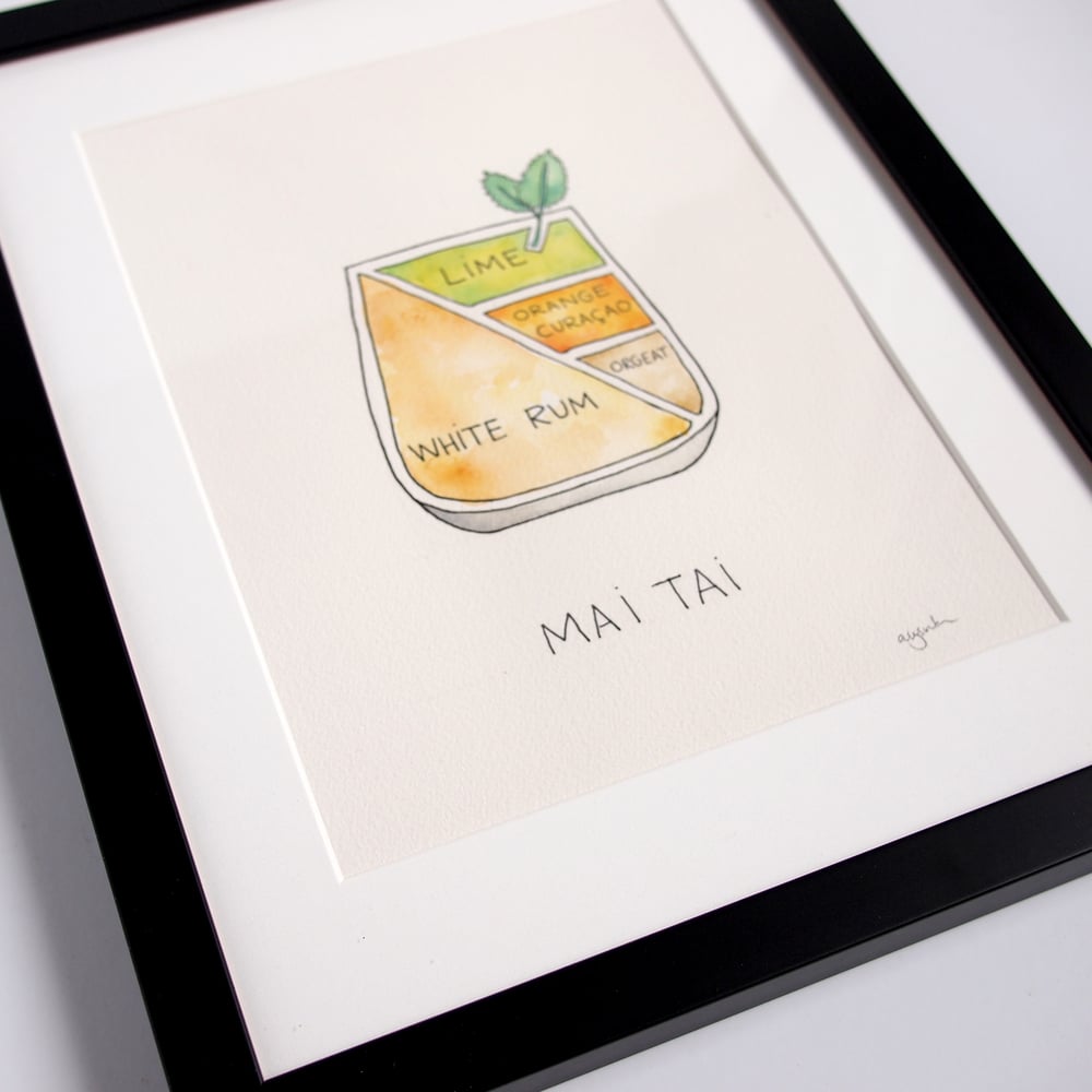 Image of Original Mai Tai Cocktail Art - Framed