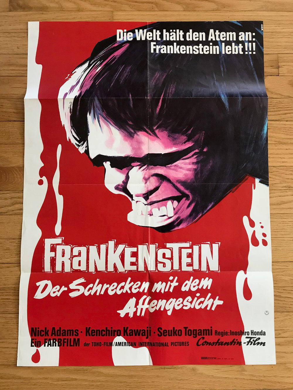 1965 FRANKENSTEIN CONQUERS THE WORLD Original German A1 Movie Poster