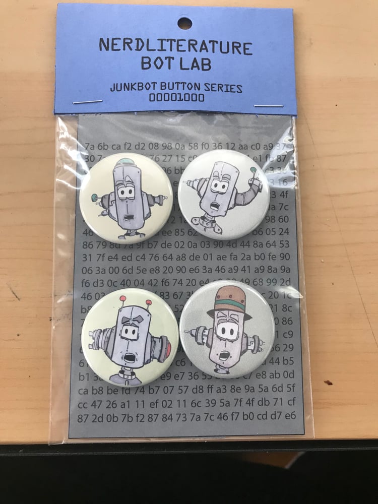 Image of JunkBot Series Buttons 1.5" (Series 00001000) - set of 4 buttons