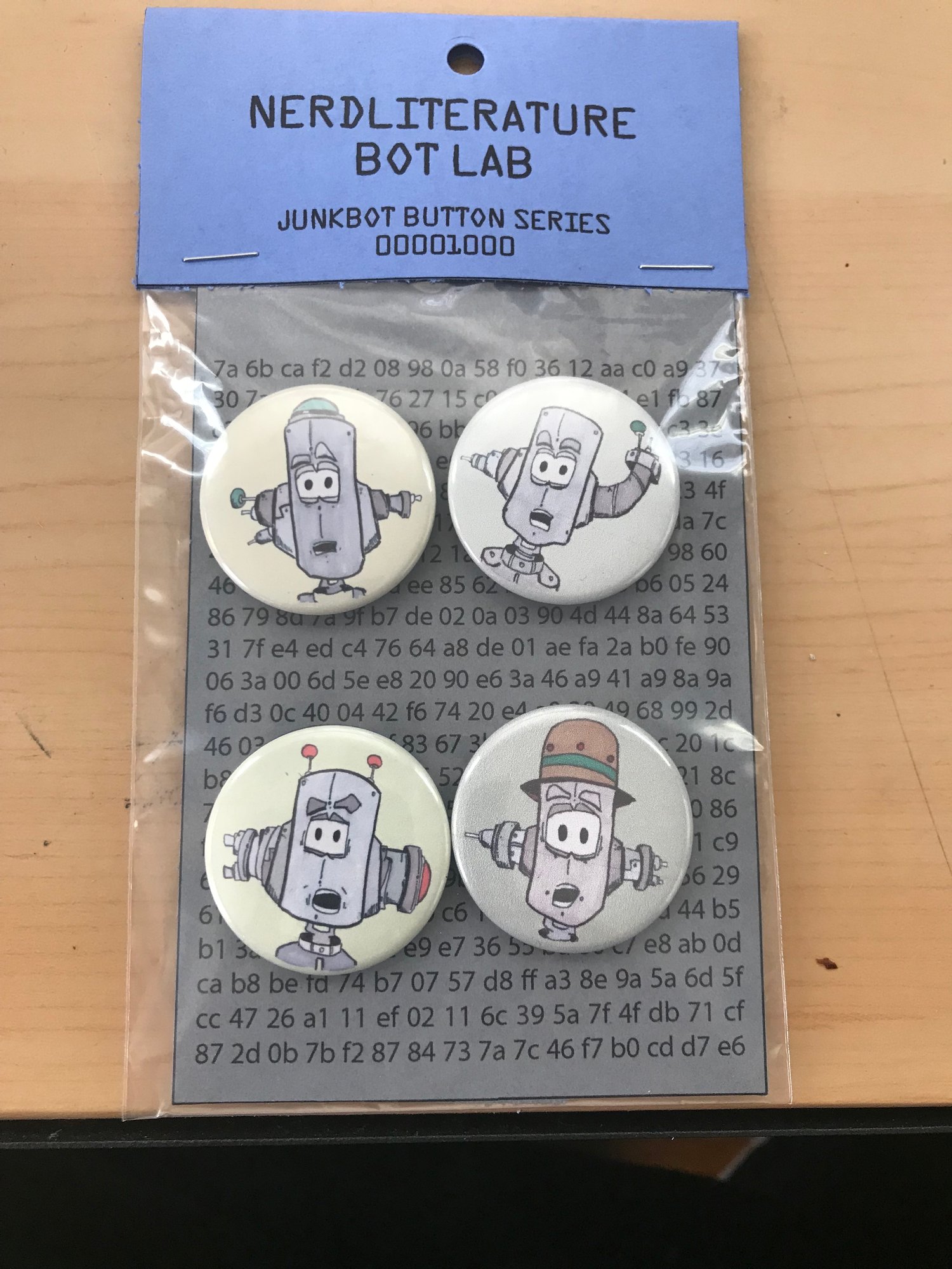 Image of JunkBot Series Buttons 1.5" (Series 00001000) - set of 4 buttons