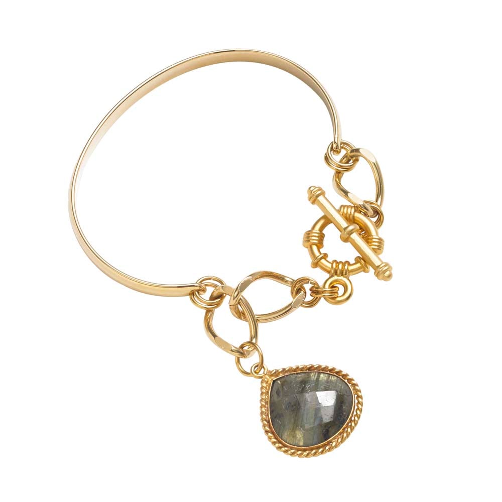 Image of CATCH THE LIGHT BANGLE BRACELET - LABRADORITE