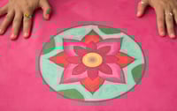 Image 1 of Mandala Yoga Towel - Pink with Pink and White Lotuses