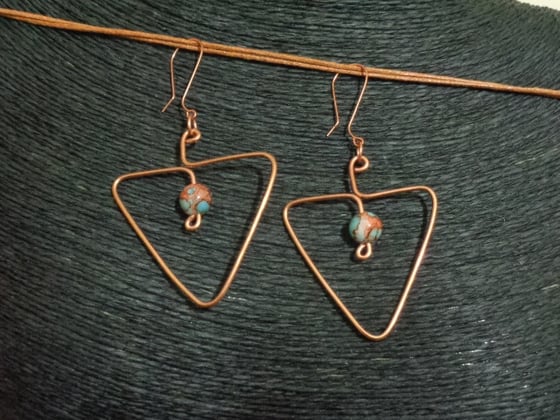 Image of Copper Triangle Earrings