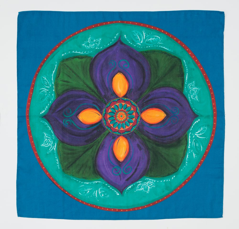 Image of Mandala Scarf - Purple Lotus Bud