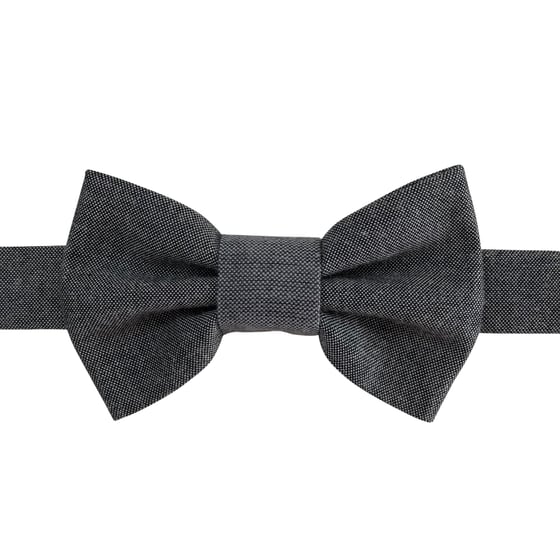 Image of black chambray bow tie