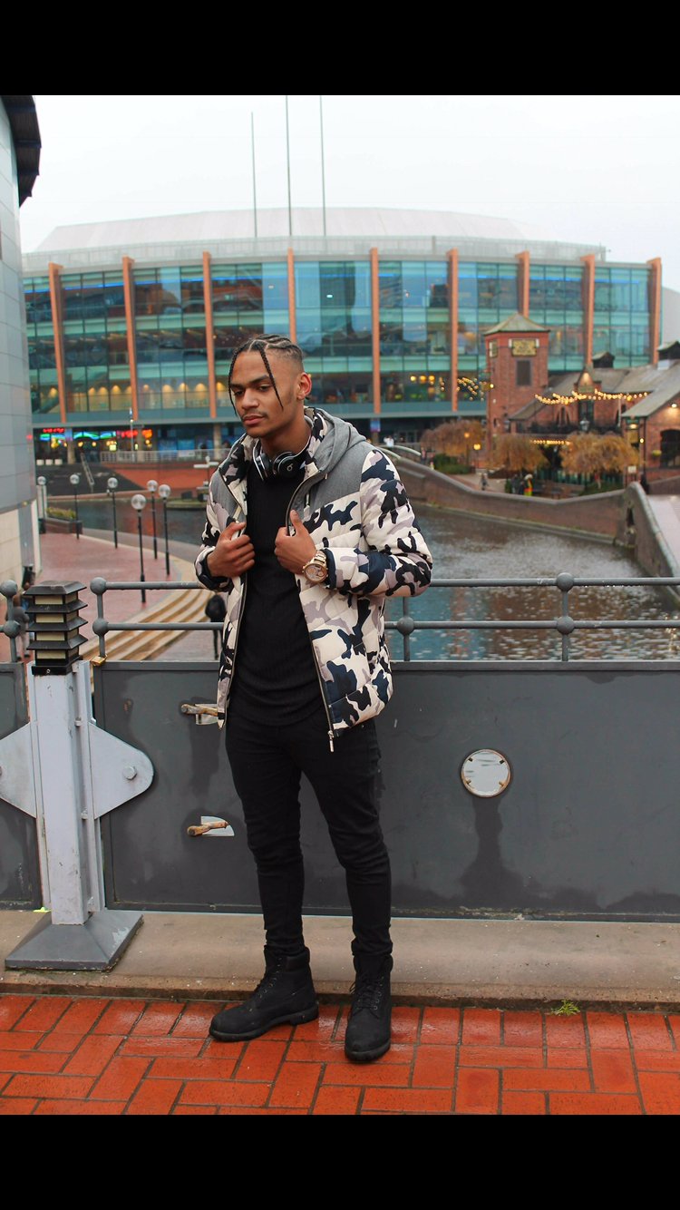 Image of Essential Men's Grey Camo Coat