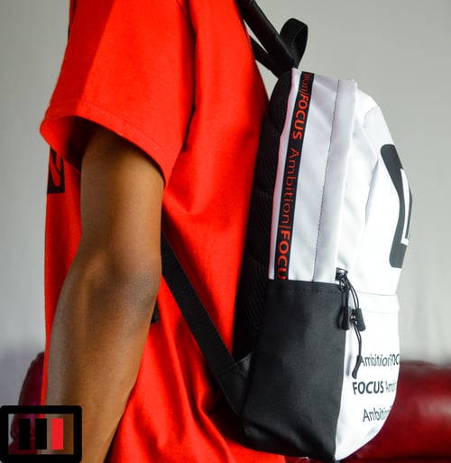 Image of Backpack Logo white/blk/red Ambition|FOCUS (LIMITED only 3 made and numbered 1-3) c/o 18'