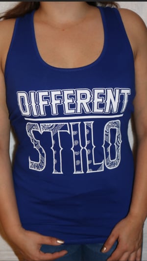 Image of Different Stilo “Blue & White” Women Tank Top