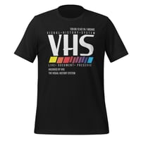 Image 2 of MITCHCRAFT "VHS - Visual History System" Unisex Tee White Text (see color options)