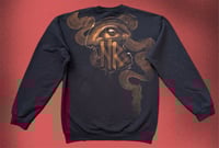 Image 3 of “DRAGON” CUSTOM BLEACH PAINTED PULLOVER SWEATSHIRT MEDIUM