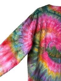 Image 9 of L Unisex Adult Soft Long Sleeve Tee in Euphoria Spiral Ice Dye