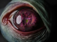 Image 3 of Custom pop socket, Purple Planet Eye, Custom Swappable Phone Grip / Socket for smartphones