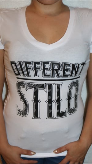 Image of Different Stilo “White & Black” Women V Neck