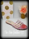 "Pinky" Pink studded slip on sandals