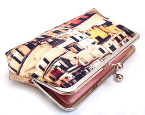Image of Italian village clutch bag, Cinque Terre 