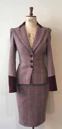 Image 2 of Tweed and velvet bustle jacket