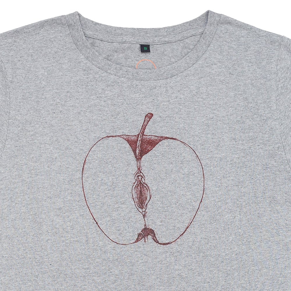 VajApple Women's Grey Roll Sleeve T-shirt (Organic)