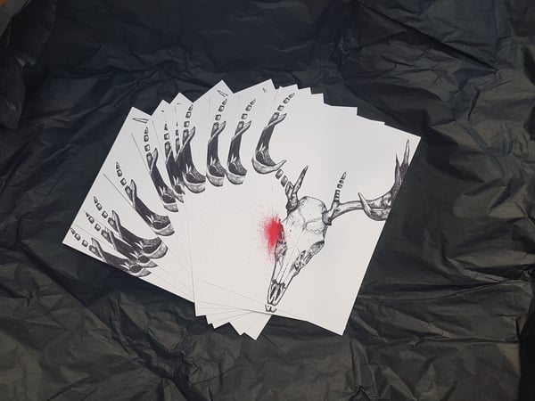 Image of Deer Skull A5 print