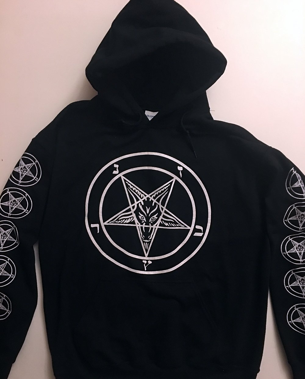 Pentagram Hoodie with Sleeve Prints | Necroharmonic