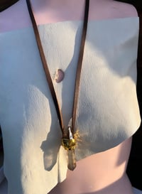 Image 1 of TWIN SLIM:  SMOKEY QUARTZ  -goldenrod