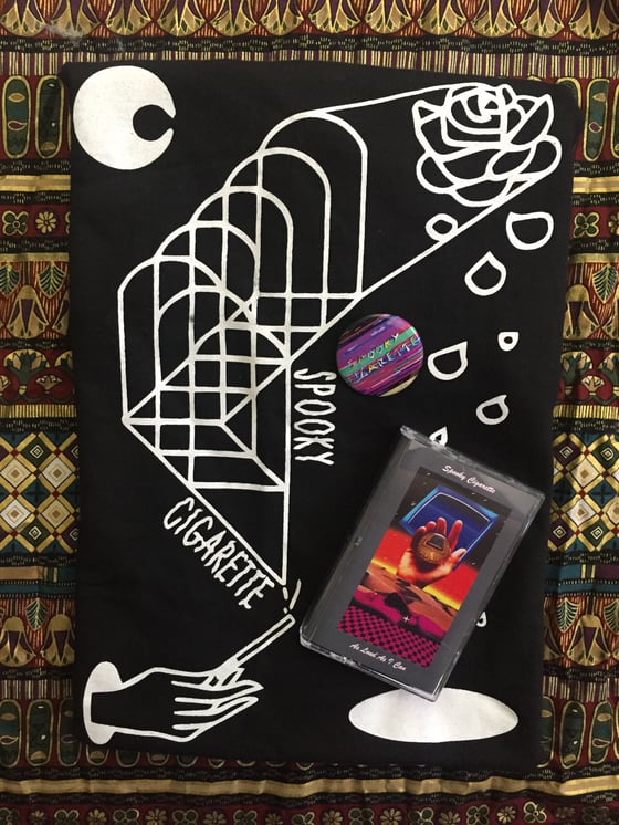 Image of Spooky Cigarette T-Shirt, Tape, Button Bundle