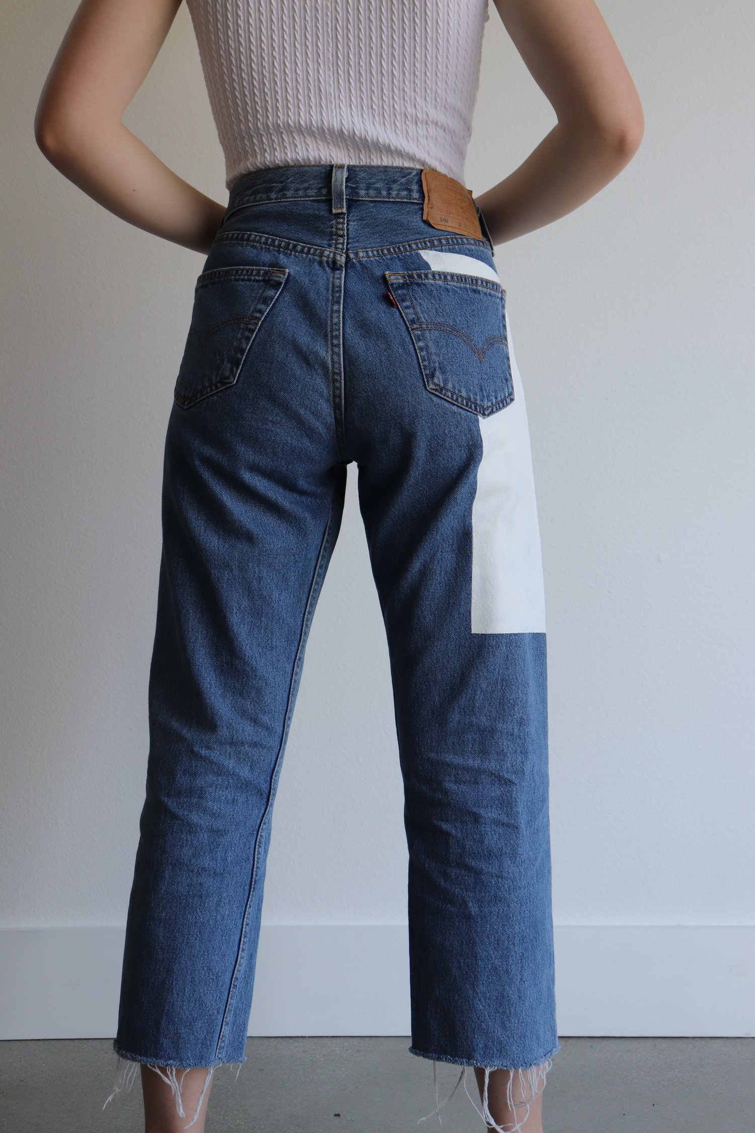Hand Painted Levi's 501 Jeans | Mountain Mother Vintage