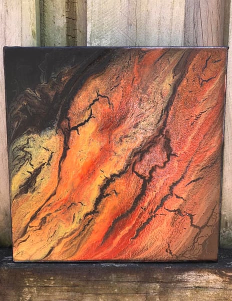 Image of Flame Trees 20cmx20cm (8"x8") Original Artwork