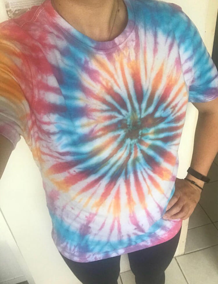Image of Rainbow Spiral t-shirt (size is small mens & fits size 10-12 women)