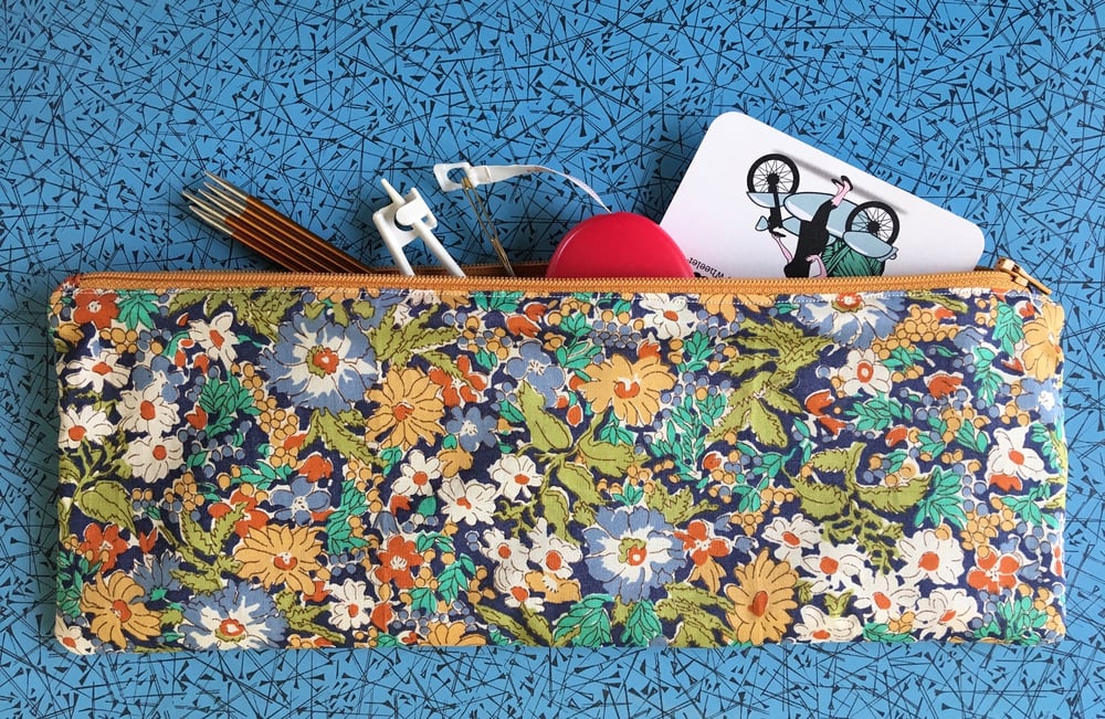 Image of Blues and golds zipped case