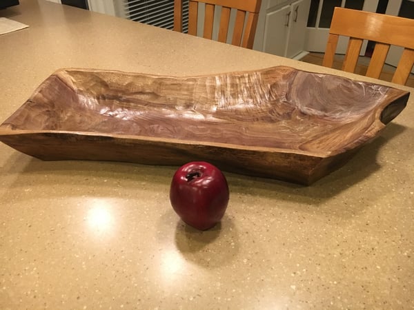 Image of Solid Walnut live edge bowl-handcarved by Java Woodworks