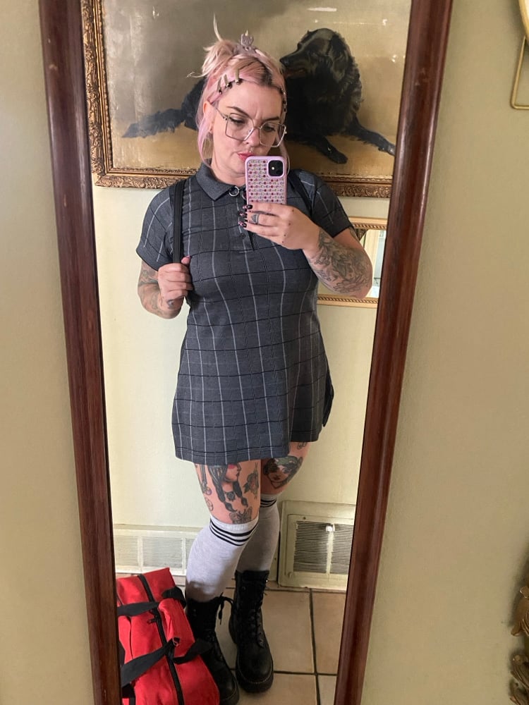 Image of Polo Dress (black and gray)