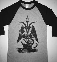 Image 1 of BAPHOMET - Three-quarter sleeves Baseball T Shirt in Sport Grey/ Black