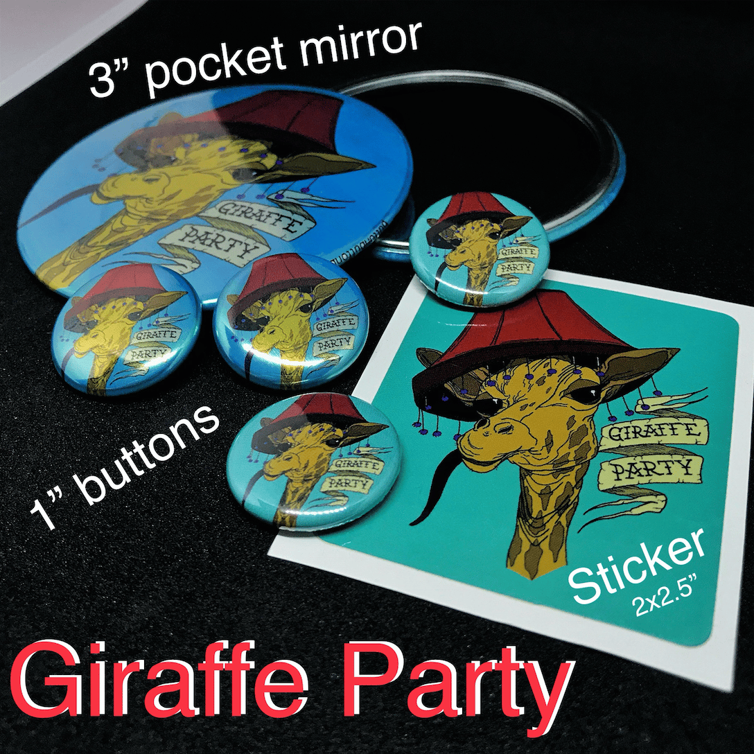 Giraffe Party - CLEARANCE - Buttons  Button Button Custom Buttons + More!