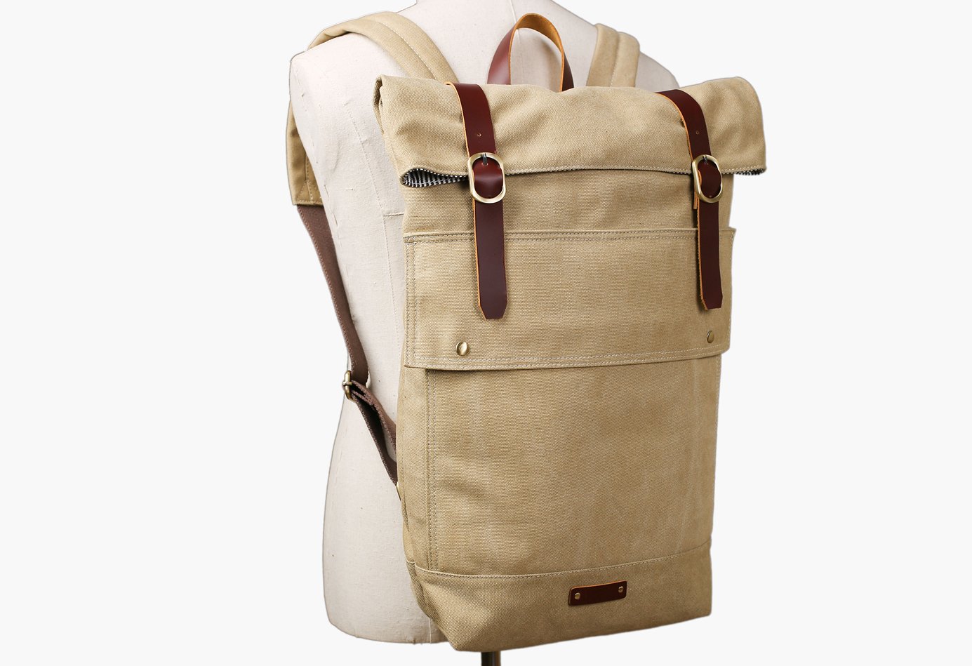 canvas leather rucksack
