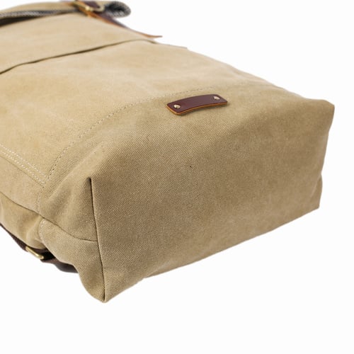 Image of Handmade Canvas Leather Backpack School Backpack Rucksack Travel Backpack 16001
