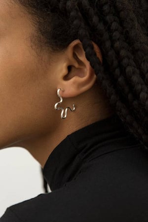 Image of Silver Wiggle Hoops