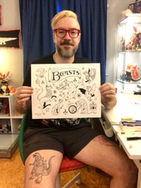 Image 2 of MEDIEVAL BEASTS TATTOO FLASH SHEET