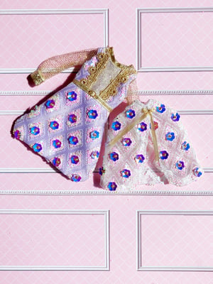 Image of LoungingLinda Luxe Fabergé Dress & Cape ~ Lilac