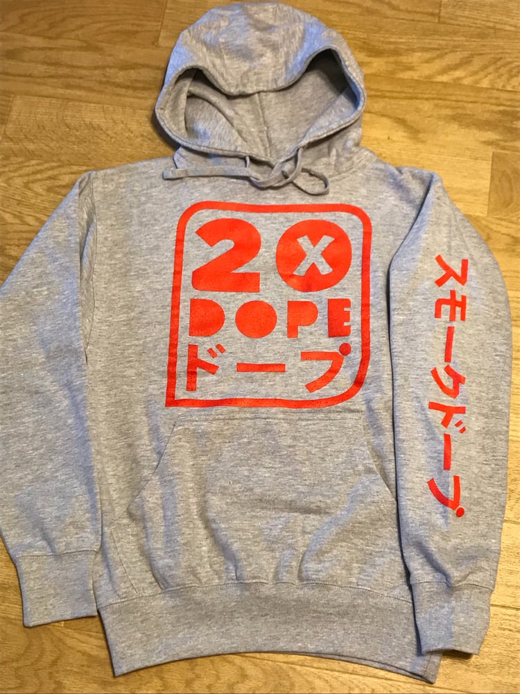 Image of 20xDope "Dope Smoke" Hoodie & Jogger Pants Grey & Red
