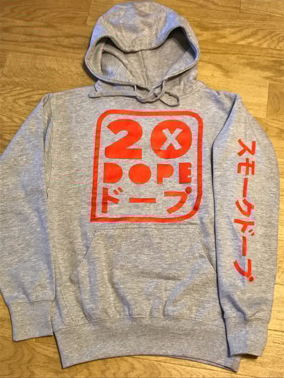 Image of 20xDope "Dope Smoke" Hoodie & Jogger Pants Grey & Red