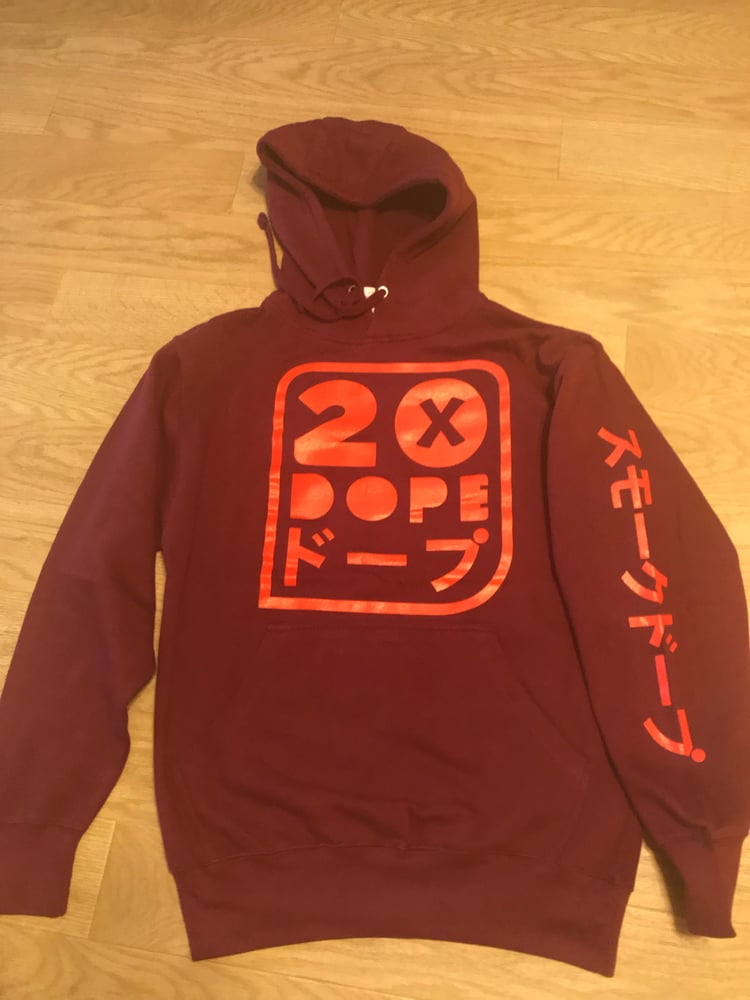 Image of 20xDope “Dope Smoke” Hoodie & Jogger Set Burgundy/Red