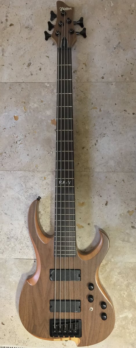 RA-5 BASS NECK-THRU USA MODEL O2 SERIES 5 STRING NATURAL TOP