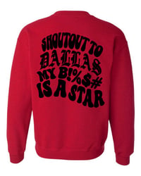 Image 2 of DALLAS STAR CREWNECK (RED/BLK)