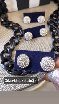 Silver blingy studs