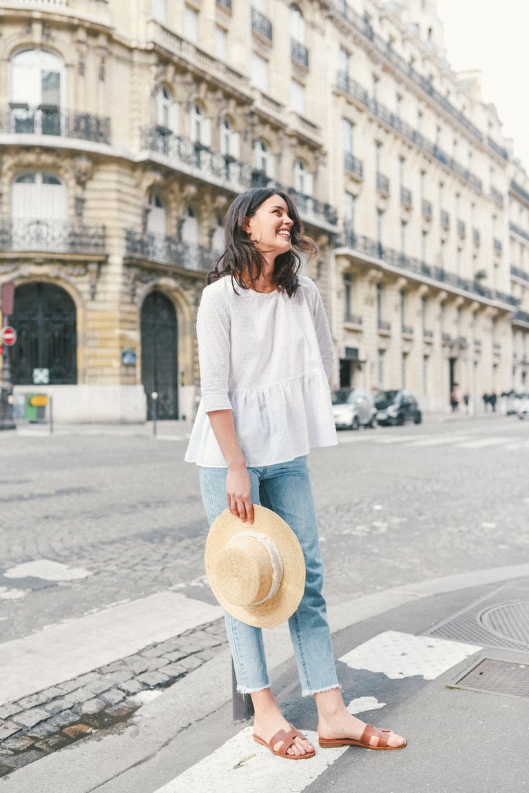 BLOUSE LOLA PLUMETIS - BLANC