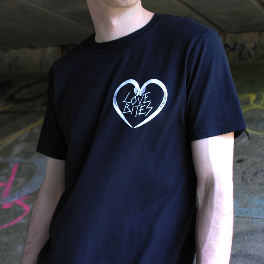 Image of Love Bites snake black unisex t-shirt