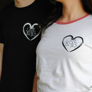 Image of Love Bites snake heart ladies ringer t-shirt