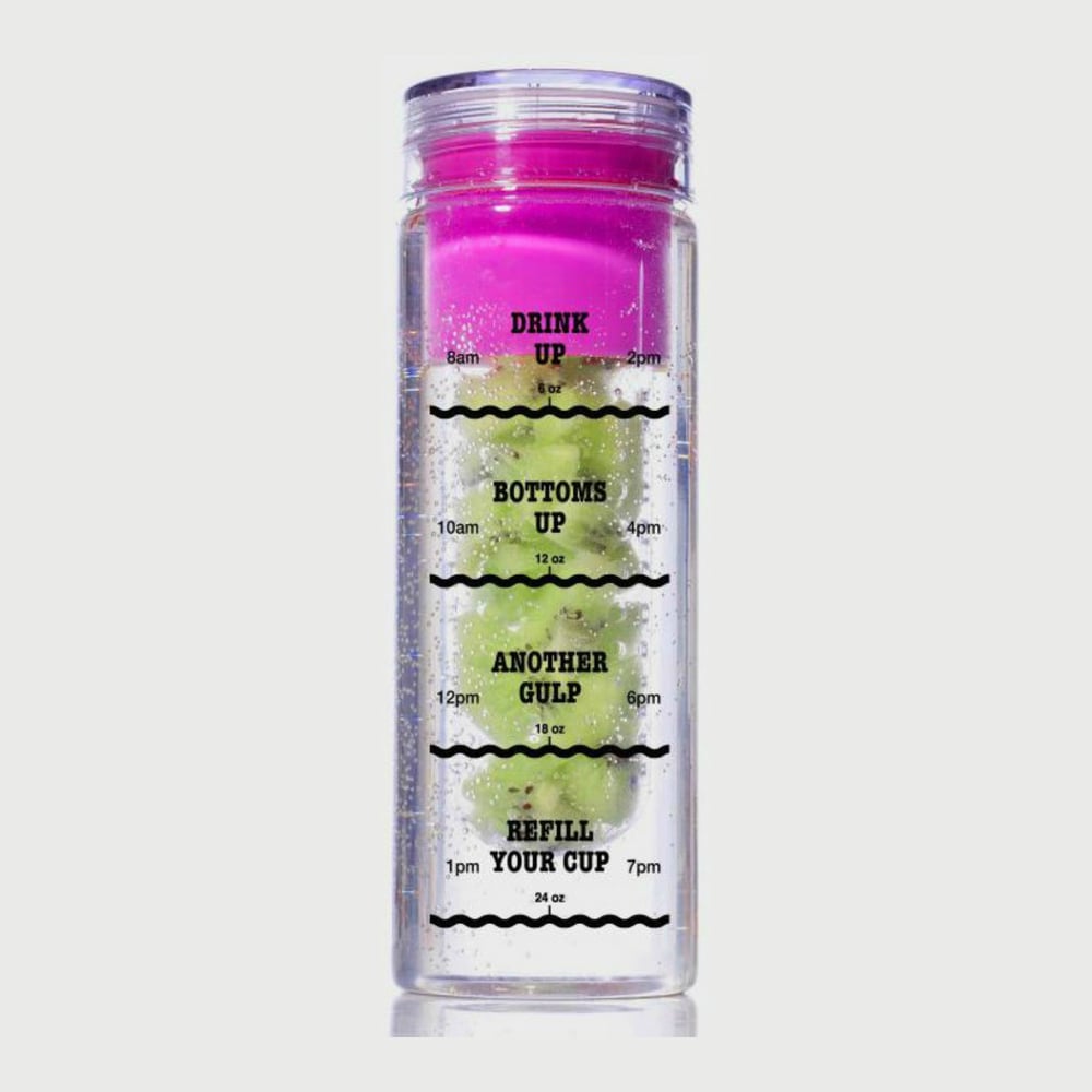 Image of Infusion Water Bottle with Drink Tracker - Pink