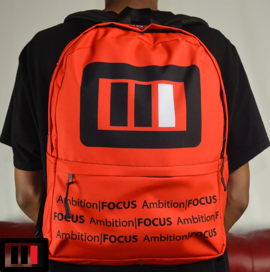 Image of Backpack Logo Red/Blk/White Ambition|FOCUS (LIMITED only 6 made and numbered 1-6) c/y 18'